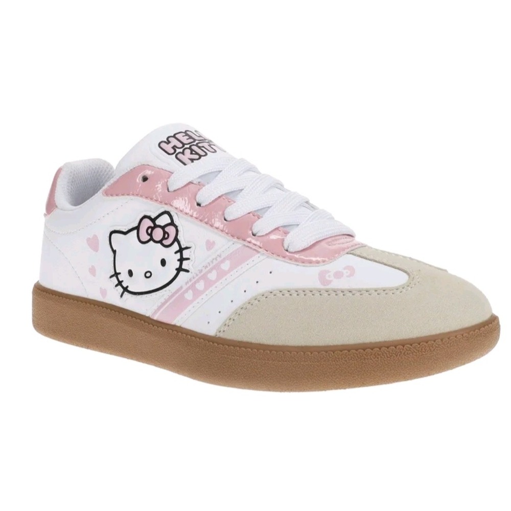 Hello Kitty Low-Top Sneakers White Pink Gum Sole Women's Size 9 NWT New - Picture 2 of 8